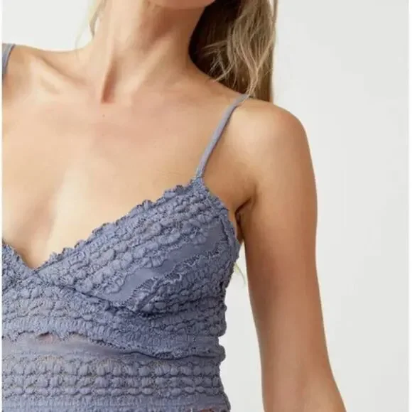 NWT Free People Amina Bralette - Blue Granite - Size Small - Brand New! - Picture 2 of 4